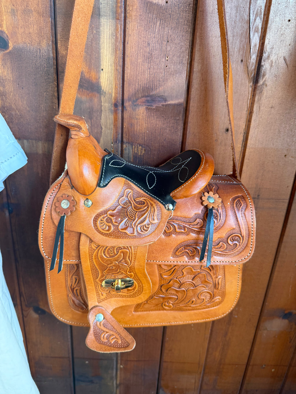 Artisan Large Handcrafted Leather Mini Saddle Bag