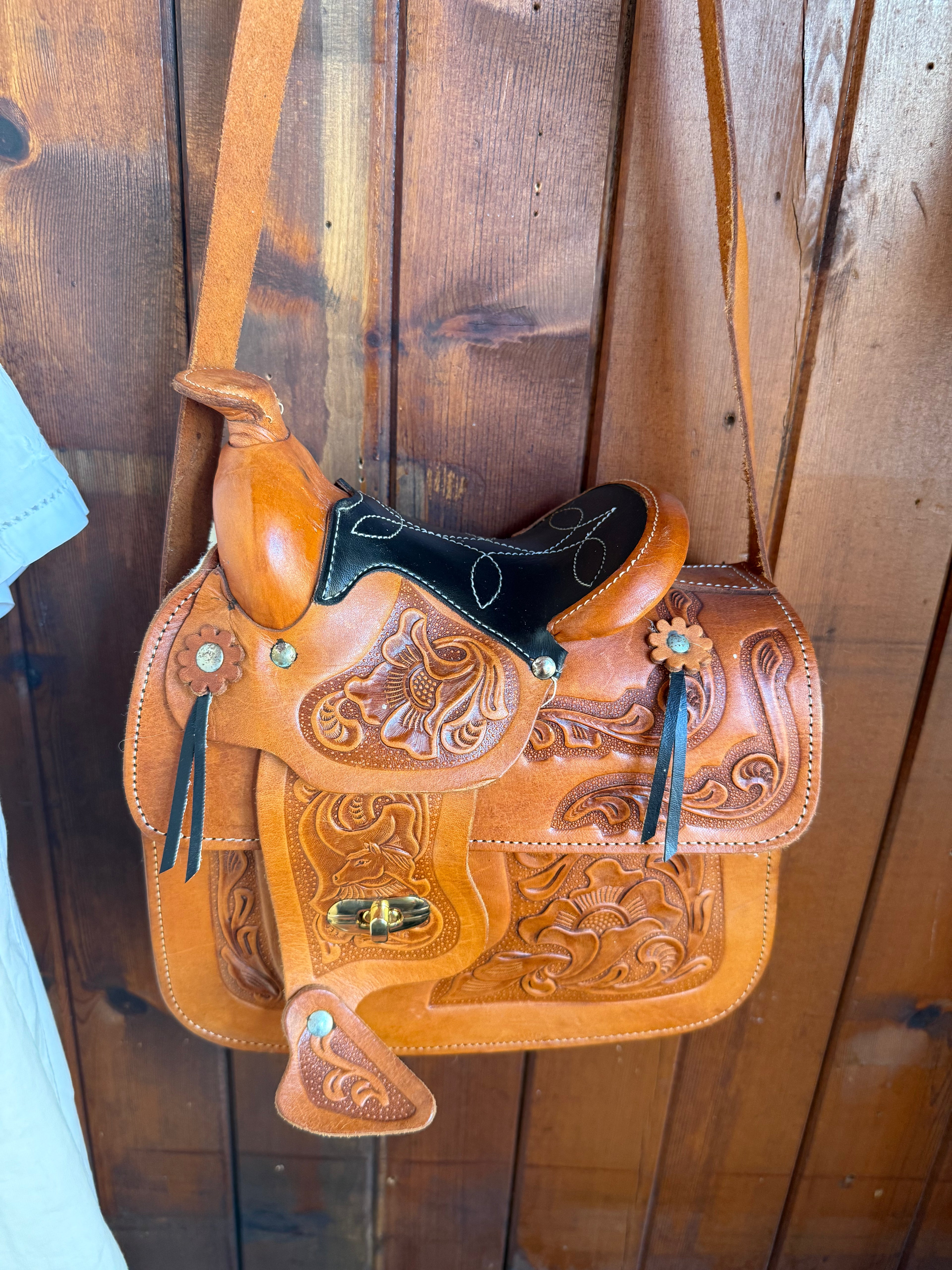 Artisan Large Handcrafted Leather Mini Saddle Bag