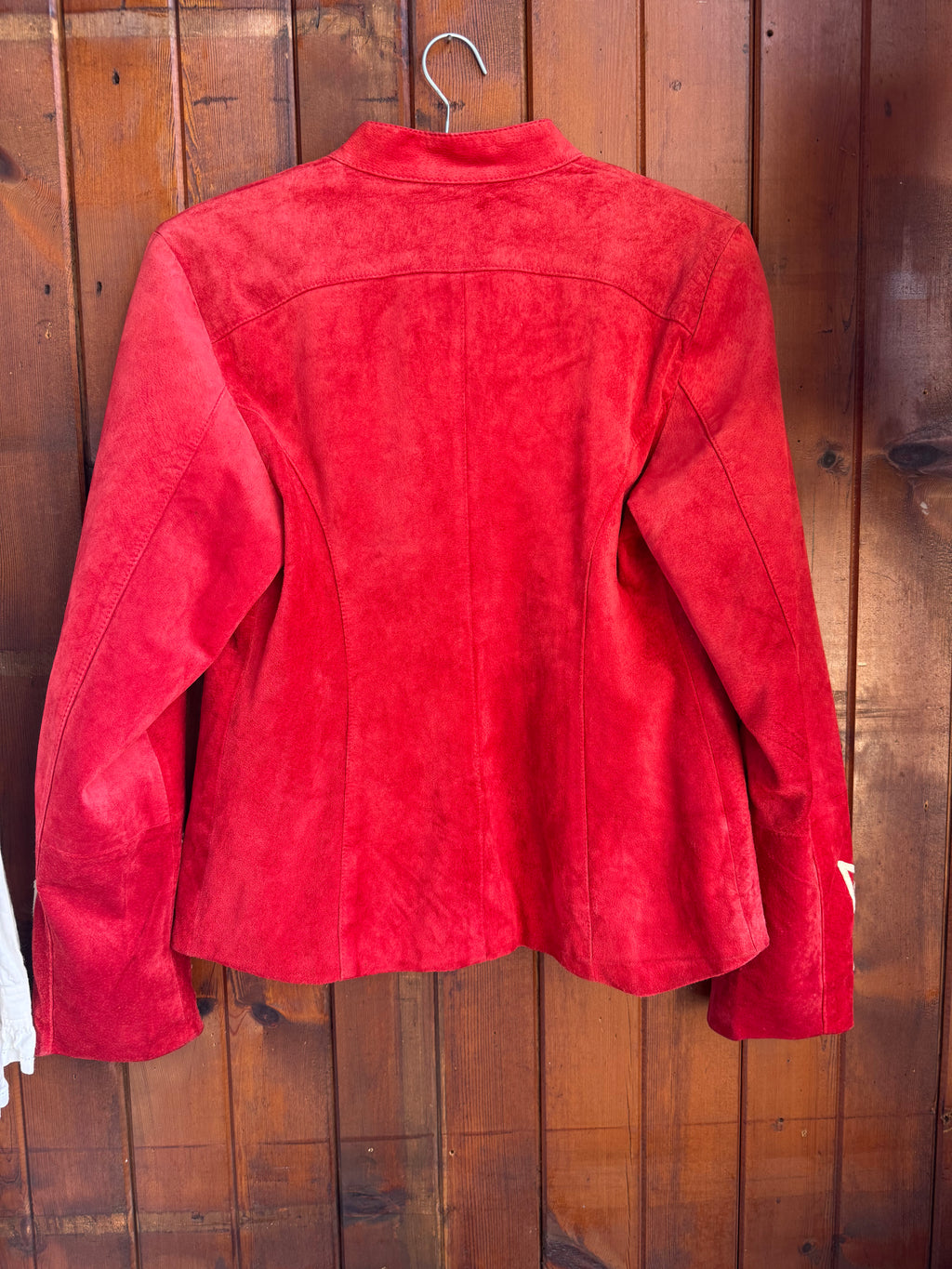 90’s Red Suede Folk Leather Jacket